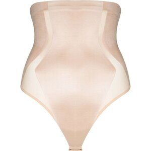 Womens SPANX High-Waisted Stretch Beige Thong Size: XL